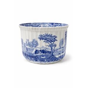 Spode Italian Blue and White Jardinière Planter England Vintage Repaired Crack